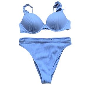 Hollister | Ribbed Baby Blue Swim Suit Bottoms